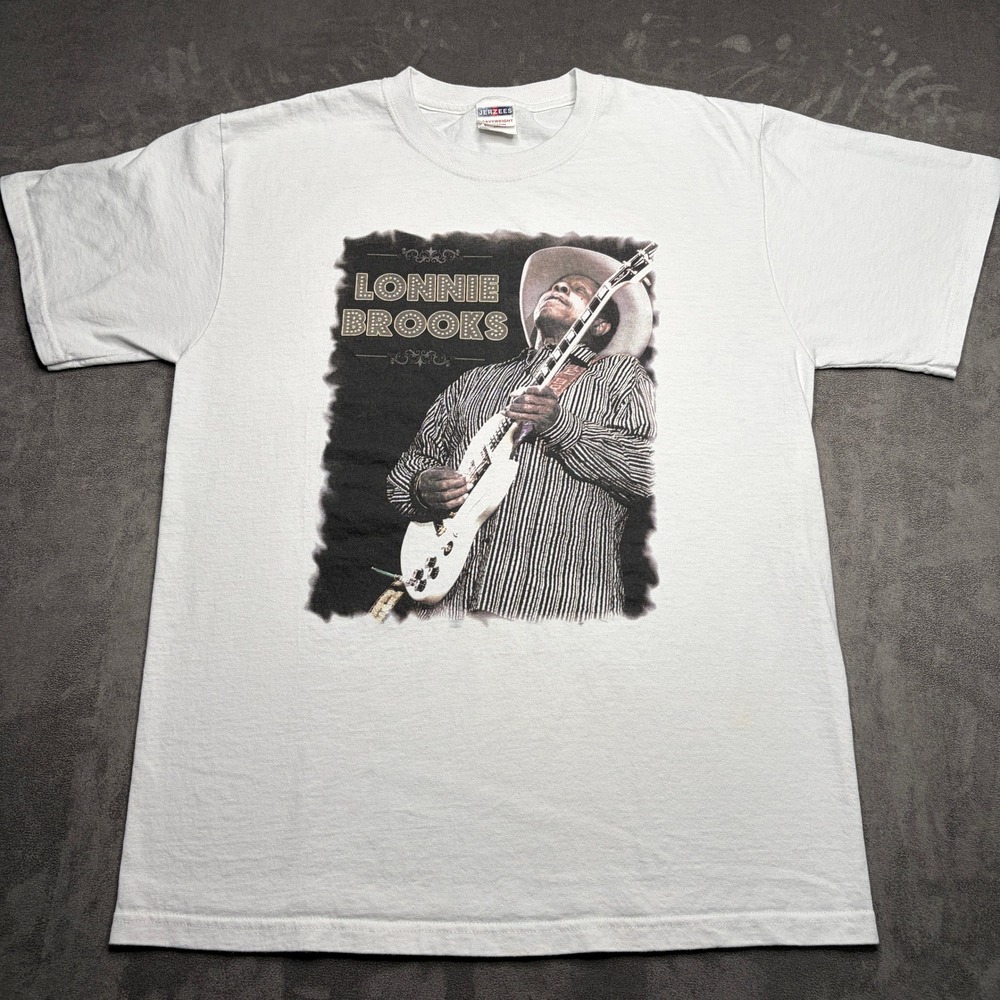 Autographed Jerzees Lonnie Brooks T-Shirt Mens M Blues Guitarist Graphic Tee